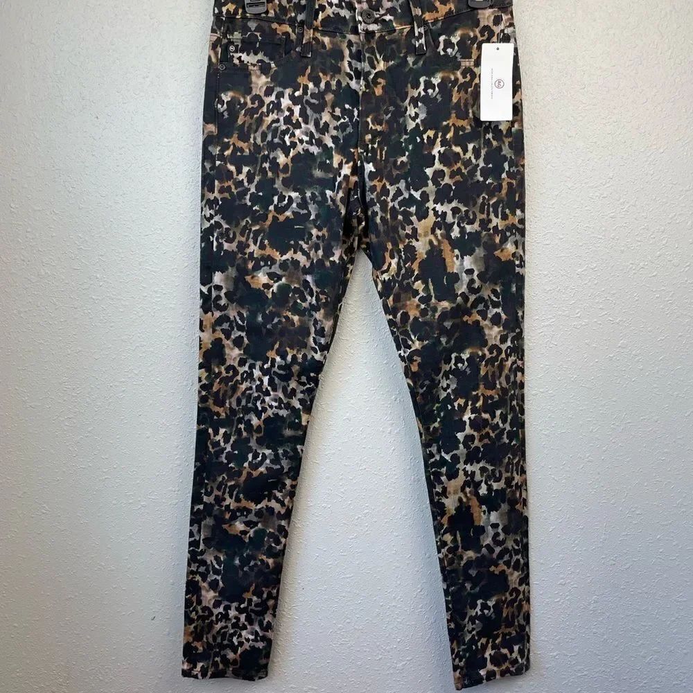 NWT Adriano Goldschmeid Animal Print High Rise Skinny Ankle Jeans Sz 24, 26, 27